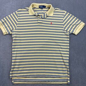 Polo Ralph Lauren Men's Large Yellow Blue Striped Polo Shirt